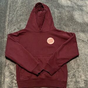 Boys Maroon Santa Cruz Hoodie Size Small